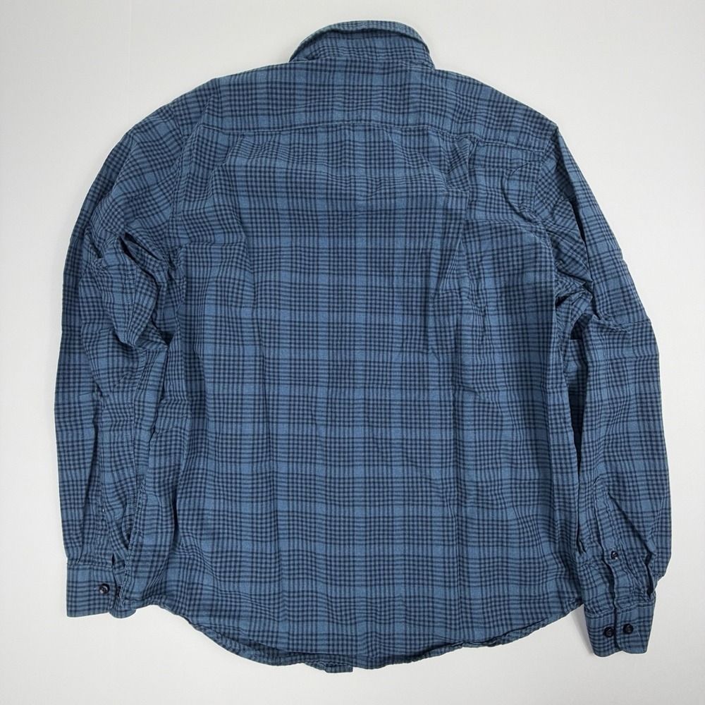 Mens Blue Plaid‎ Long Sleeve Button Down Cotton Shirt Large Casual - Picture 5 of 7